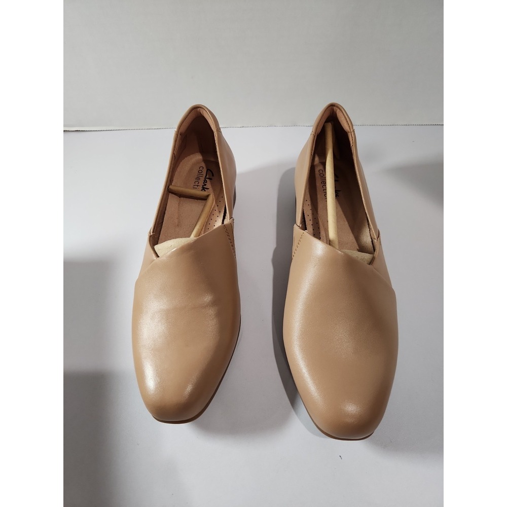 Clarks Juliet Palm Loafers Warm Beige Leather Slip On Shoes 261751734050 7.5M